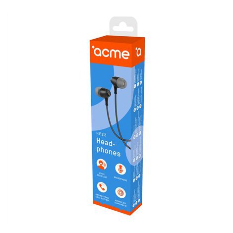 ACME HE22 Earphones With Mic Acme | Earphones | HE22 | 3.5 mm 4-pin | Black - 5